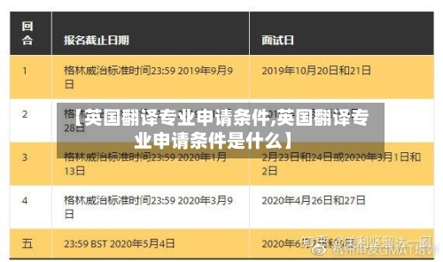 【英国翻译专业申请条件,英国翻译专业申请条件是什么】-第3张图片