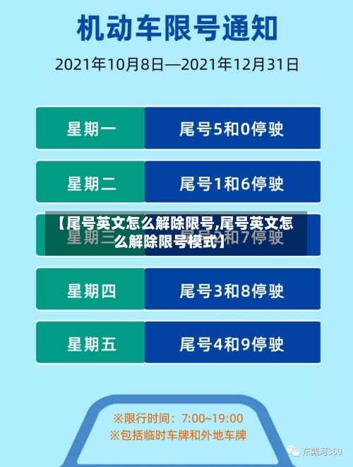 【尾号英文怎么解除限号,尾号英文怎么解除限号模式】