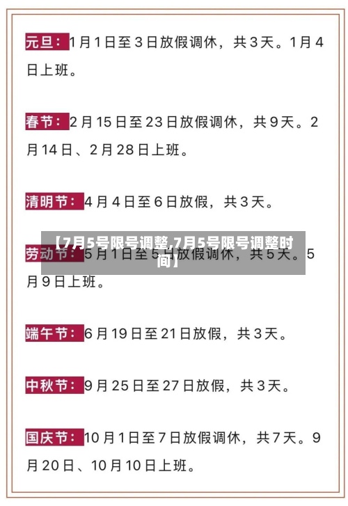 【7月5号限号调整,7月5号限号调整时间】-第3张图片