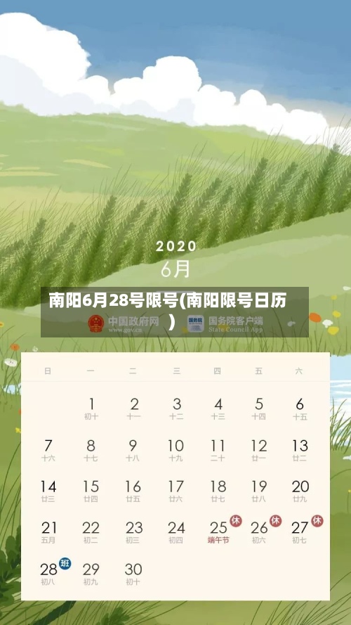 南阳6月28号限号(南阳限号日历)-第2张图片