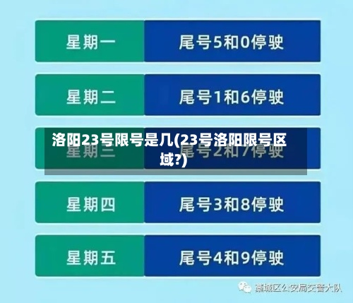 洛阳23号限号是几(23号洛阳限号区域?)-第2张图片