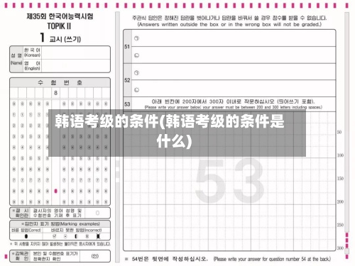 韩语考级的条件(韩语考级的条件是什么)