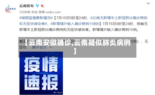 【云南安徽确诊,云南疑似肺炎病例】-第2张图片