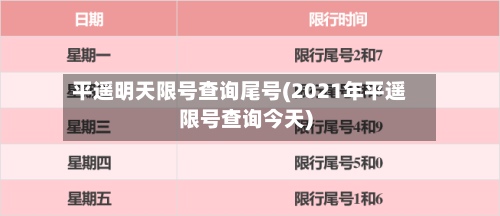 平遥明天限号查询尾号(2021年平遥限号查询今天)-第3张图片
