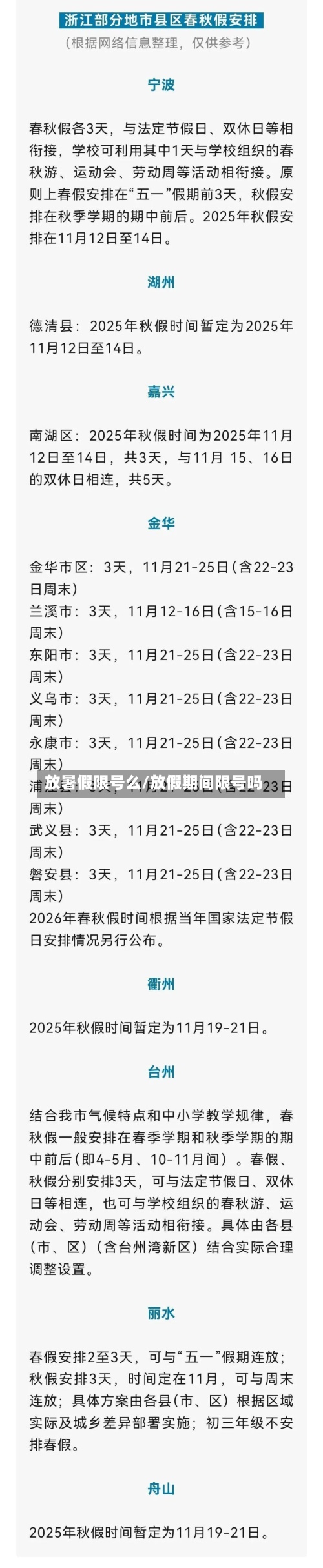 放暑假限号么/放假期间限号吗