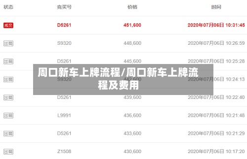 周口新车上牌流程/周口新车上牌流程及费用