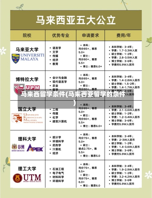 马来西留学条件(马来西亚留学的条件)-第3张图片