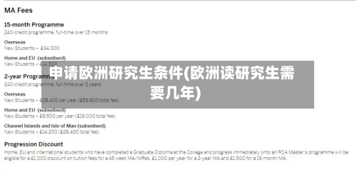 申请欧洲研究生条件(欧洲读研究生需要几年)